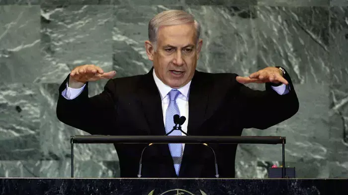 בנימין נתניהו ראש ממשלת ישראל בנאומו באו"ם, ספטמבר 2011 בנימין נתניהו ראש ממשלת ישראל בנאומו באו"ם, ספטמבר 2011