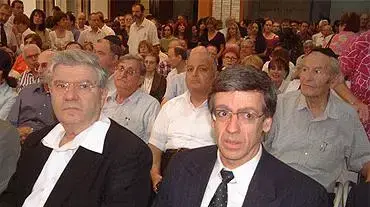 היועץ המשפטי לממשלה מני מזוז עם נשיא בית המשפט העליון השופט אהרון ברק היועץ המשפטי לממשלה מני מזוז עם נשיא בית המשפט העליון השופט אהרון ברק