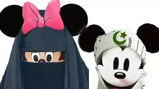 איור של מיקי מאוס ומיני מאוס בבגדים מוסלמיים מסורתיים שהעלה לטוויטר המיליארדר המצרי נג'יב סאווריס, ובעקבות זאת הוא עומד לדין על חילול קודש איור של מיקי מאוס ומיני מאוס בבגדים מוסלמיים מסורתיים שהעלה לטוויטר המיליארדר המצרי נג'יב סאווריס, ובעקבות זאת הוא עומד לדין על חילול קודש