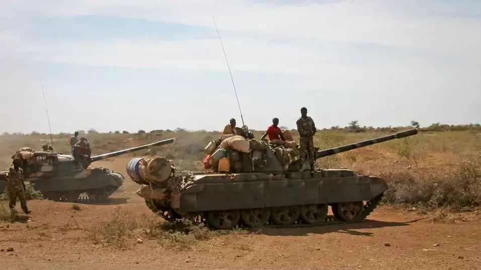 כוחות של צבא אתיופיה בפאתי העיר ביידואה, סומליה, פברואר 2012 כוחות של צבא אתיופיה בפאתי העיר ביידואה, סומליה, פברואר 2012