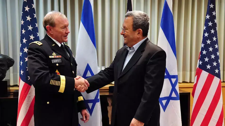 שר הביטחון אהוד ברק נפגש עם ראש המטות המשולבים האמריקאי הגנרל מרטין דמפסי שר הביטחון אהוד ברק נפגש עם ראש המטות המשולבים האמריקאי הגנרל מרטין דמפסי