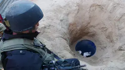 פיר של מנהרה להברחת אמצעי לחימה ברפיח פיר של מנהרה להברחת אמצעי לחימה ברפיח