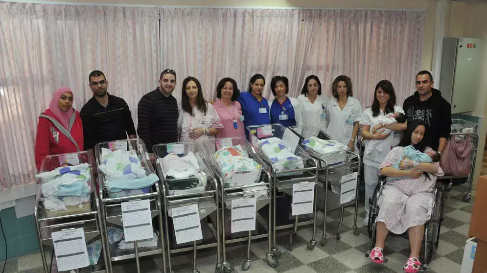 ארבעה זוגות תאומים בבית החולים בנהריה ארבעה זוגות תאומים בבית החולים בנהריה