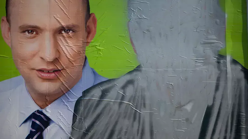 דמותו של נתניהו כוסתה בשלטי הקמפיין של הבית היהודי דמותו של נתניהו כוסתה בשלטי הקמפיין של הבית היהודי