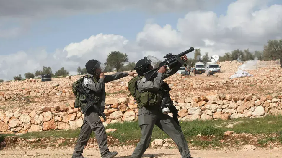 פעילי שמאל ופלסטינים הפגינו בבילעין פעילי שמאל ופלסטינים הפגינו בבילעין