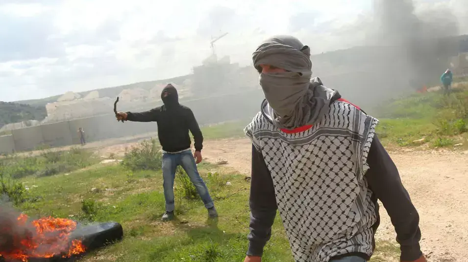 פעילי שמאל ופלסטינים הפגינו בבילעין פעילי שמאל ופלסטינים הפגינו בבילעין