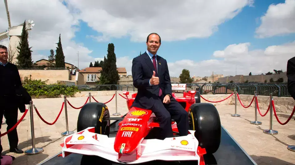 ניר ברקת ראש עיריית ירושלים ג'יאנקרלו פיסקלה פורמולה 1 ניר ברקת ראש עיריית ירושלים ג'יאנקרלו פיסקלה פורמולה 1