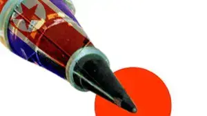 דגל יפן עם טיל מצפון קוריאה דגל יפן עם טיל מצפון קוריאה