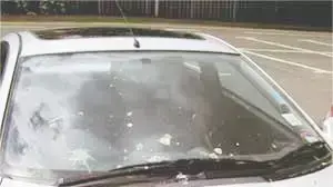 מכונית לבנה עם חרא של ציפור מכונית לבנה עם חרא של ציפור