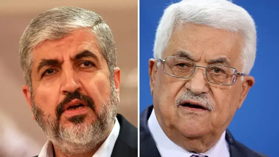 יו"ר הלשכה המדינית של החמאס חאלד משעל ויו"ר הרשות הפלסטינית אבו מאזן יו"ר הלשכה המדינית של החמאס חאלד משעל ויו"ר הרשות הפלסטינית אבו מאזן
