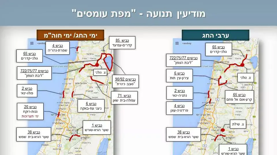 מפת עומסים ערב חג מפת עומסים ערב חג