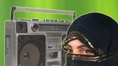 אילוסטרציה עירקית עם רדיו אילוסטרציה עירקית עם רדיו