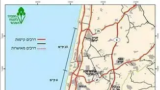 מפת הכבישים המתוכננת בשרון ( החברה להגנת הטבע ) מפת הכבישים המתוכננת בשרון ( החברה להגנת הטבע )