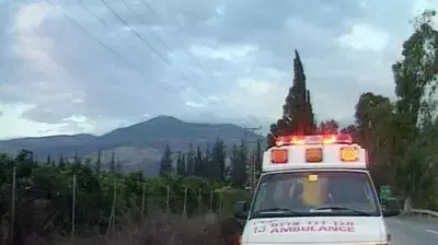 אמבולנס בגבול הצפון במהלך ההפגזות אמבולנס בגבול הצפון במהלך ההפגזות