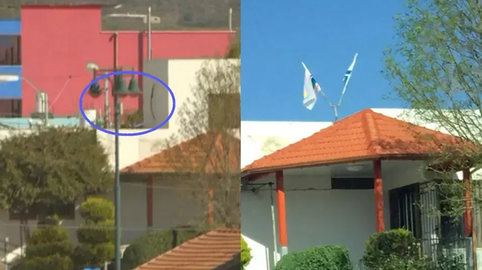 בניין המועצה בכפר רג'ר עם דגל ישראל וללא דגל ישראל, שהוסר לאחר התקרית. פברואר 2015 בניין המועצה בכפר רג'ר עם דגל ישראל וללא דגל ישראל, שהוסר לאחר התקרית. פברואר 2015