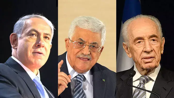 שמעון פרס, אבו מאזן, בנימין נתניהו שמעון פרס, אבו מאזן, בנימין נתניהו