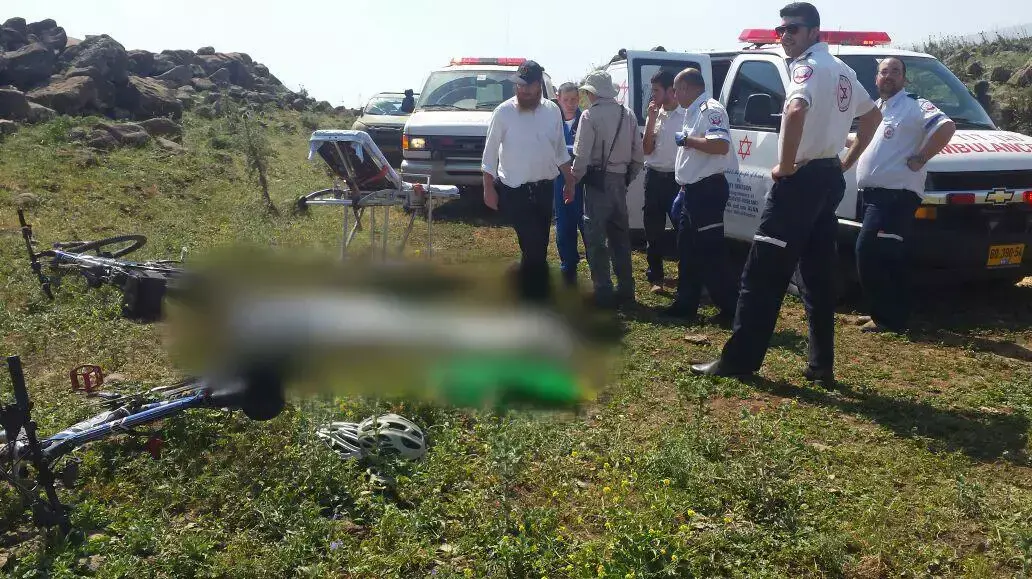 רוכב אופניים התמוטט במהלך רכיבת שטח בגליל העליון, אפריל 2015 רוכב אופניים התמוטט במהלך רכיבת שטח בגליל העליון, אפריל 2015