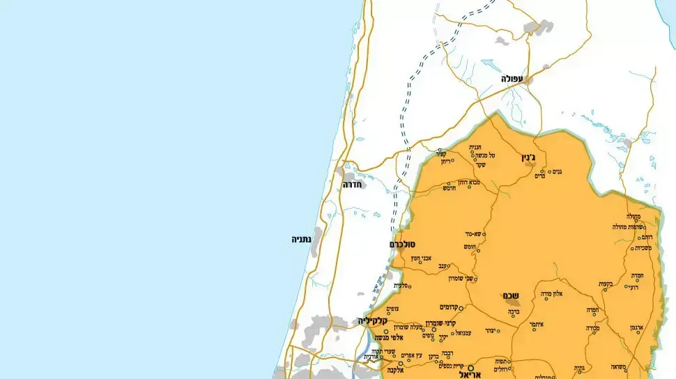 מפת ישובים יהודה ושומרון מפה