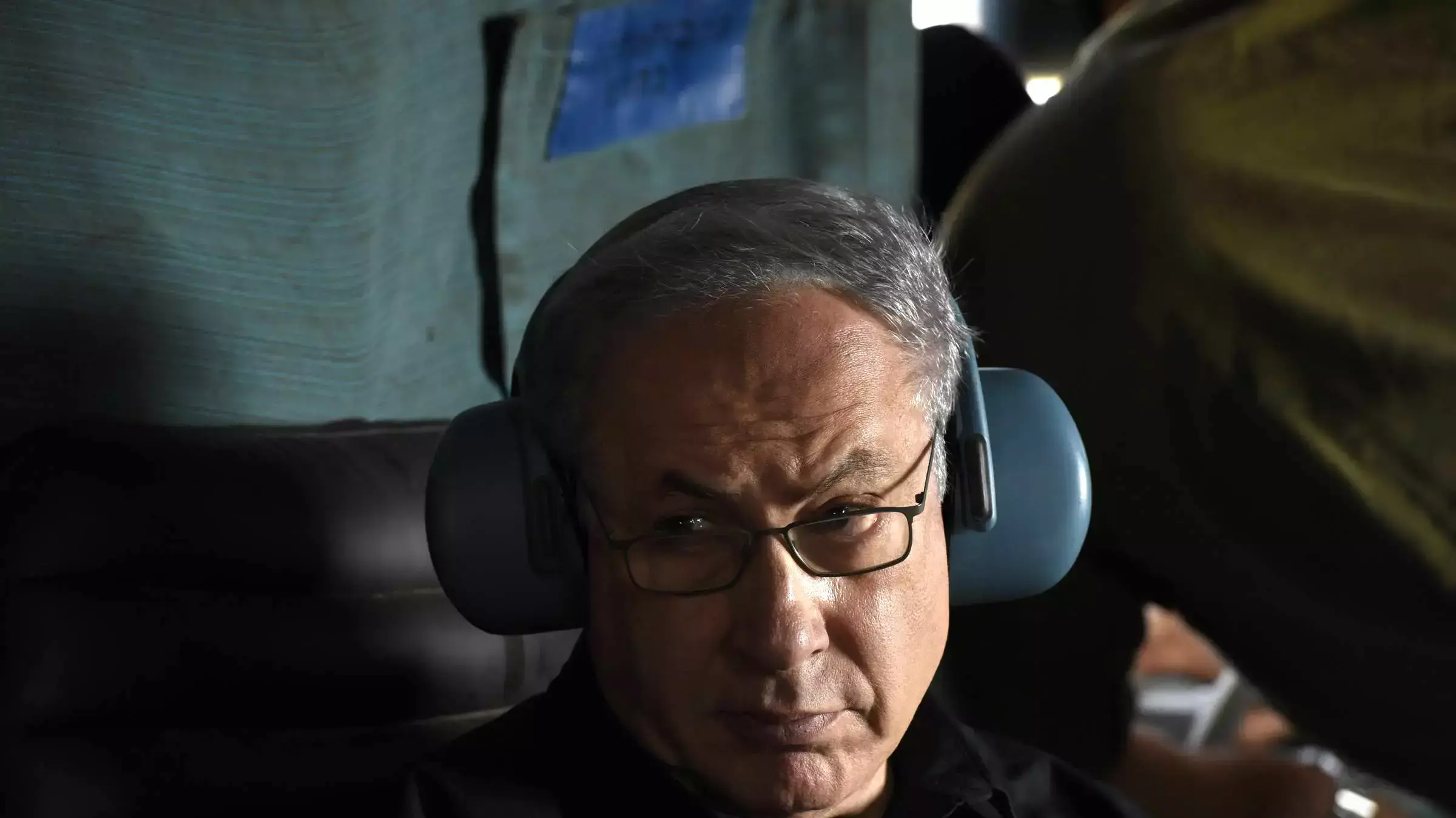 רוה"מ בנימין נתניהו בסיור מוסק מעל הגבול עם ירדן, ספטמבר 2015