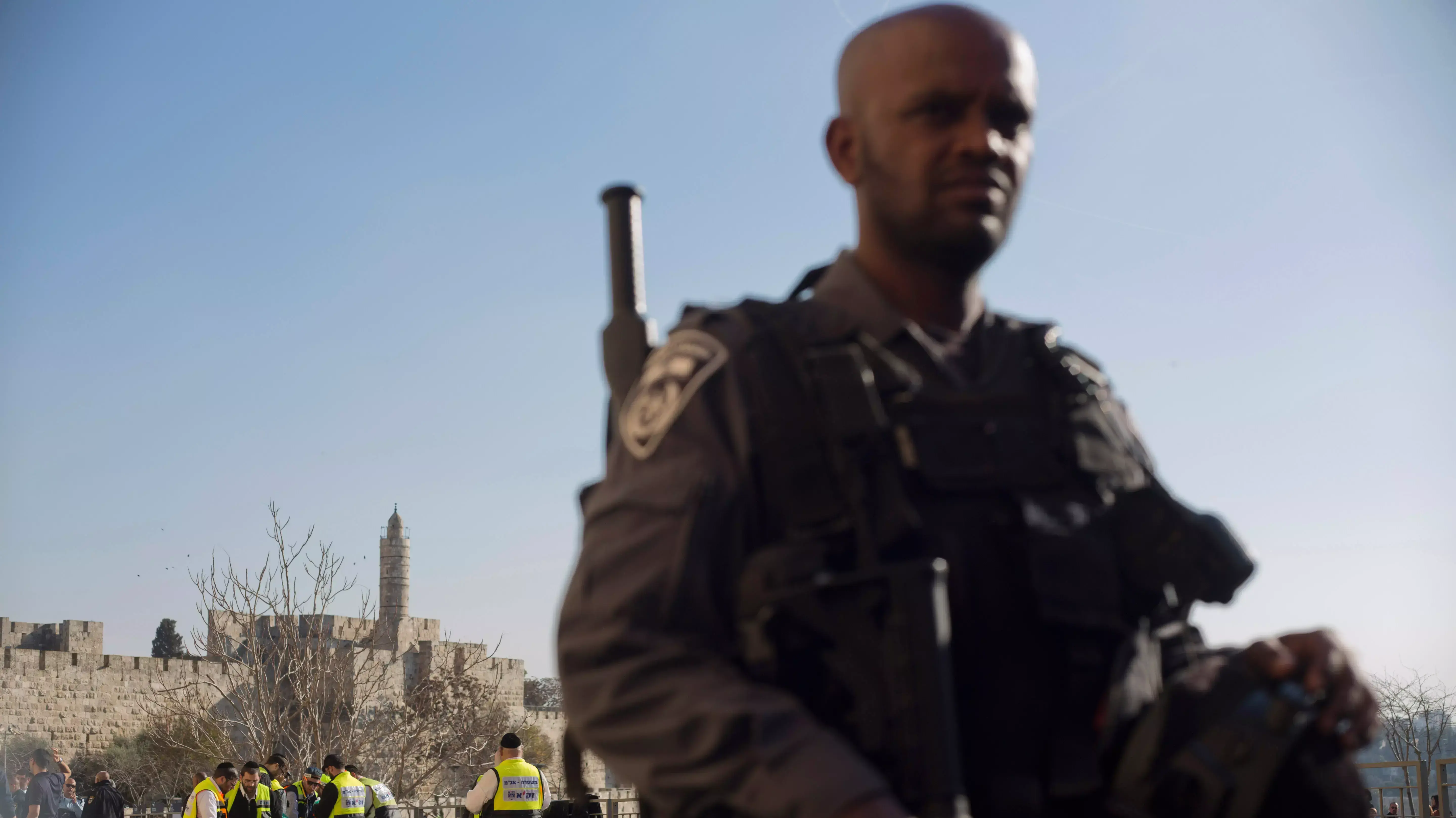 זירת פיגוע הדקירה בשער יפו, ירושלים. דצמבר 2015