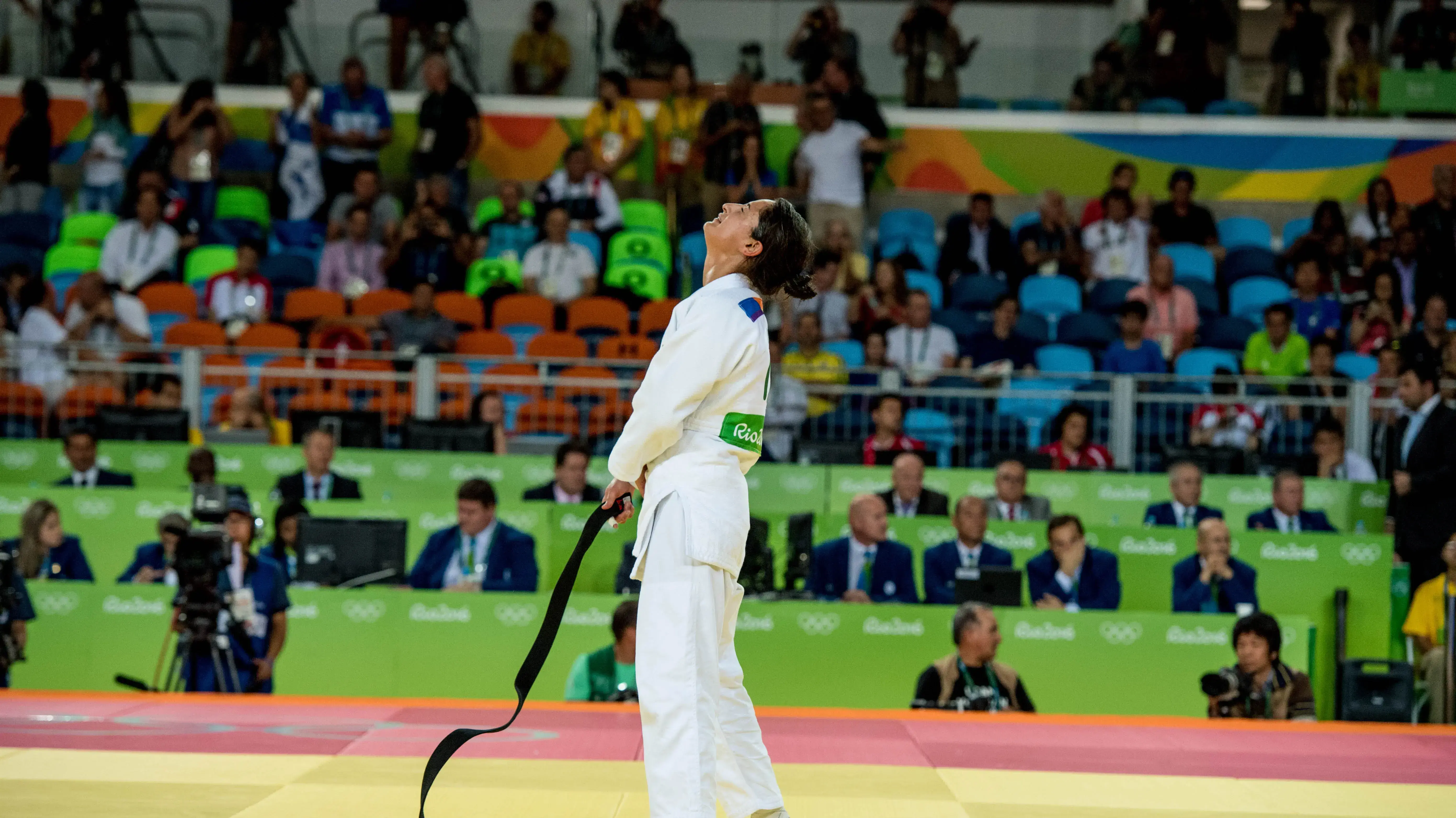 ירדן ג'רבי לאחר זכיה במדלית ארד באולימפיאדת ריו