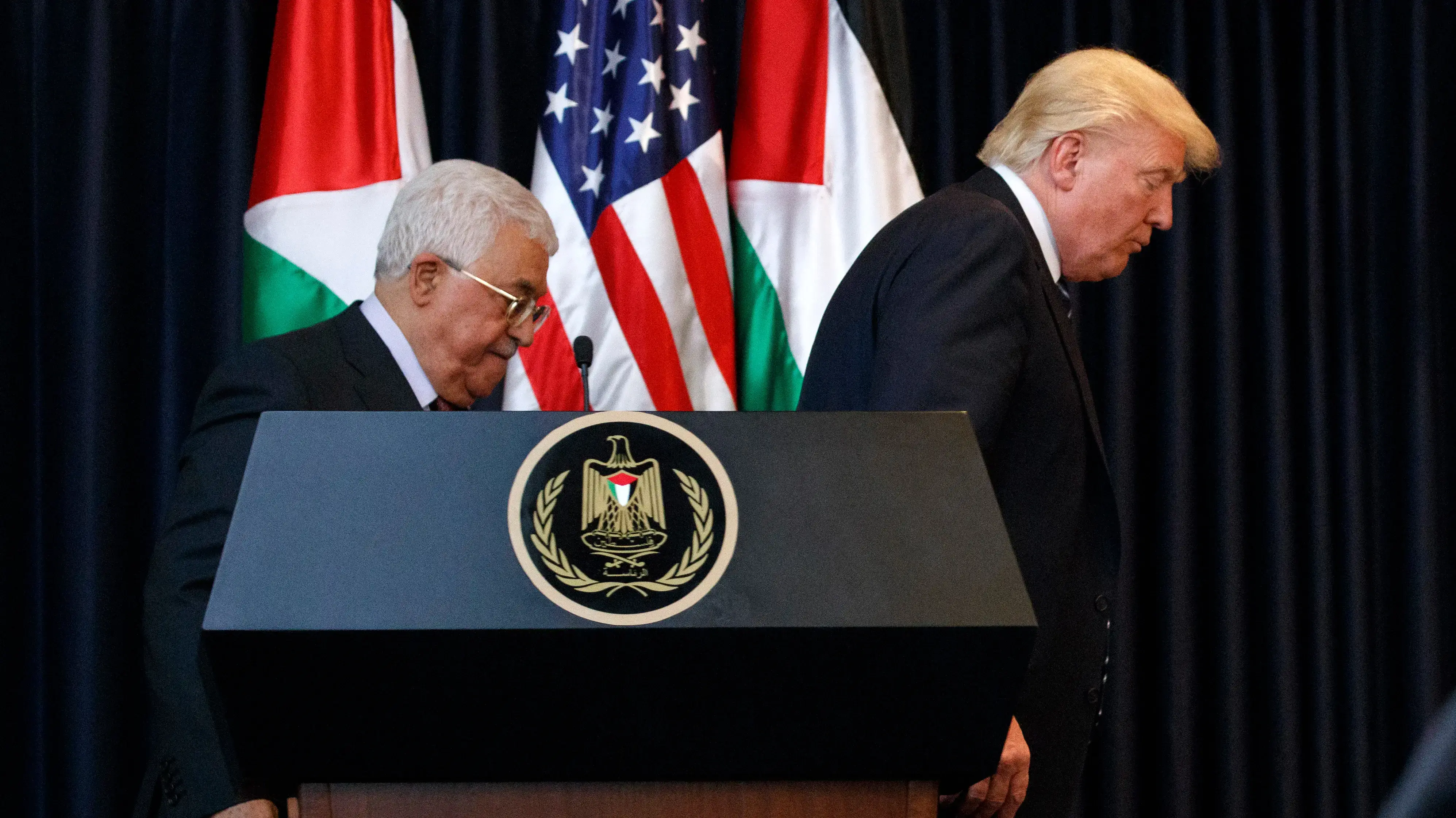 הנשיא דונלד טראמפ וראש הרשות אבו מאזן בפגישתם בבית לחם 23 במאי 2017 הנשיא דונלד טראמפ וראש הרשות אבו מאזן בפגישתם בבית לחם 23 במאי 2017