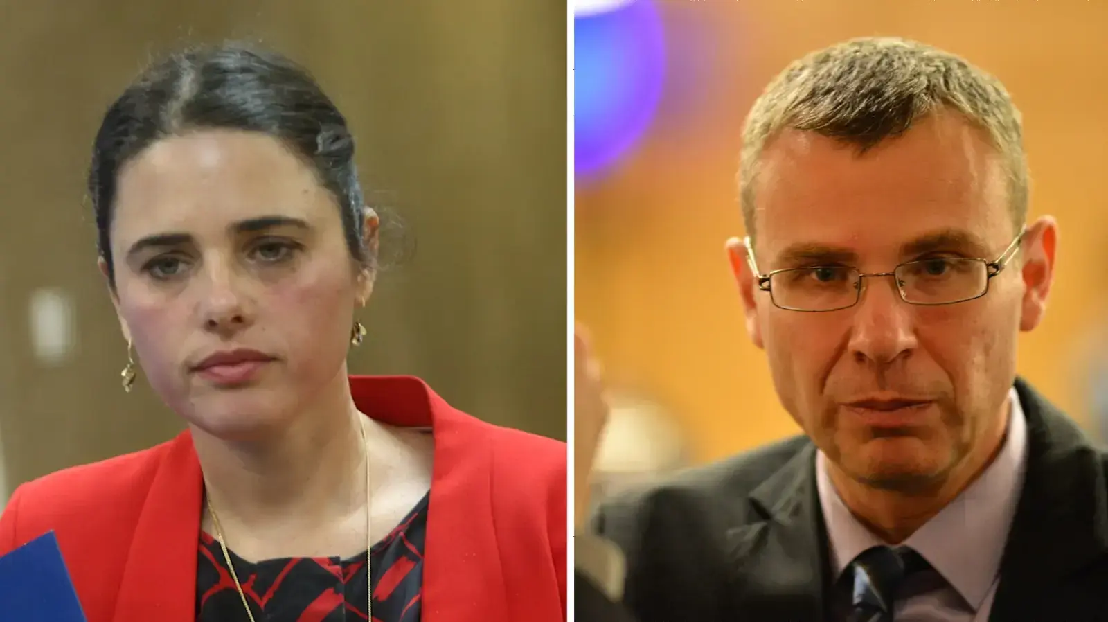 מפוצלת של שר התיירות יריב לוין ושרת המשפטים איילת שקד מפוצלת של שר התיירות יריב לוין ושרת המשפטים איילת שקד