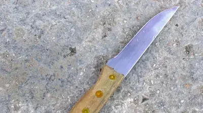 הסכין שנמצאה בידי מחבל שניסה לדקור חייל בחווארה שכם הסכין שנמצאה בידי מחבל שניסה לדקור חייל בחווארה שכם