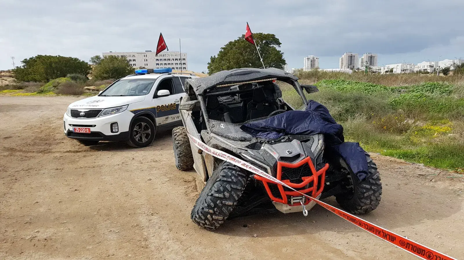 תאונת דרכים קטלנית בין טרקטורון ואופנוע בשטח פתוח ליד אשדוד. 20 בינואר 2018 תאונת דרכים קטלנית בין טרקטורון ואופנוע בשטח פתוח ליד אשדוד. 20 בינואר 2018