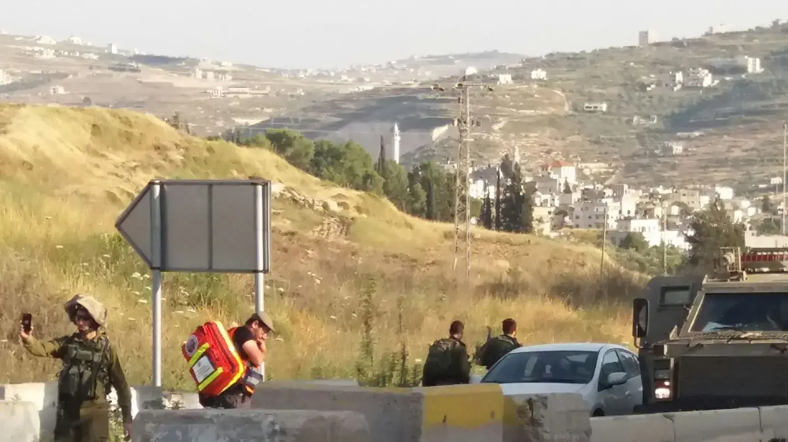 זירת ניסיון דריסה שבו נפצע חייל באורח קל סמוך לשבי שומרון, 11 במאי 2018 זירת ניסיון דריסה שבו נפצע חייל באורח קל סמוך לשבי שומרון, 11 במאי 2018