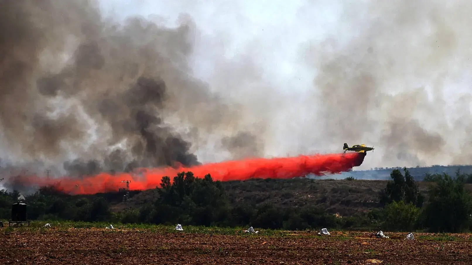 שריפות בגבול עזה בעקבות טרור העפיפונים 