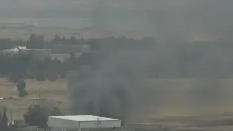 עשן מיתמר ממעבר קוניטרה בגבול סוריה ישראל, 22 ביולי 2018 עשן מיתמר ממעבר קוניטרה בגבול סוריה ישראל, 22 ביולי 2018