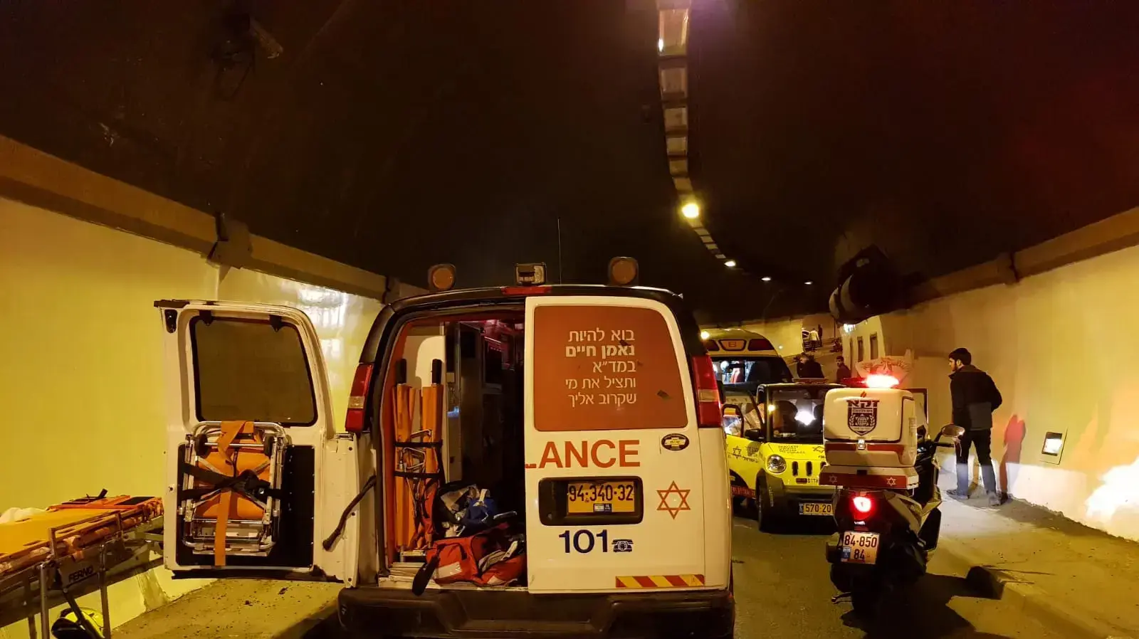 רוכב אופנוע שהחליק במנהרת הצנחנים בירושלים 7 במרץ 2019 רוכב אופנוע שהחליק במנהרת הצנחנים בירושלים 7 במרץ 2019