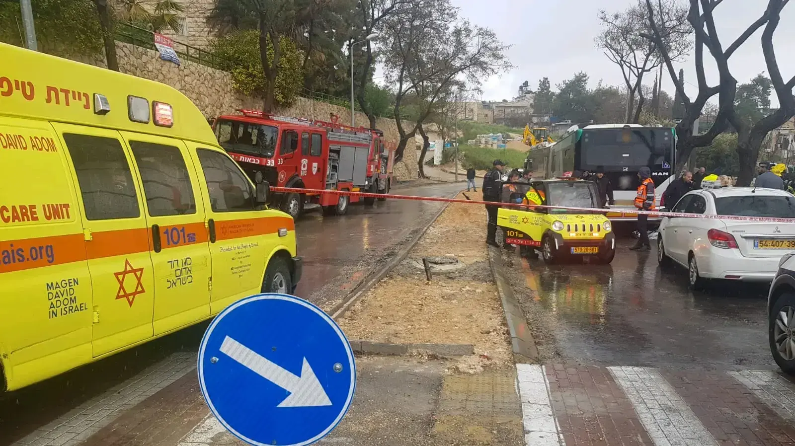 זירת תאונת הדרכים בארמון הנציב, ירושלים 14 במרץ 2019 זירת תאונת הדרכים בארמון הנציב, ירושלים 14 במרץ 2019