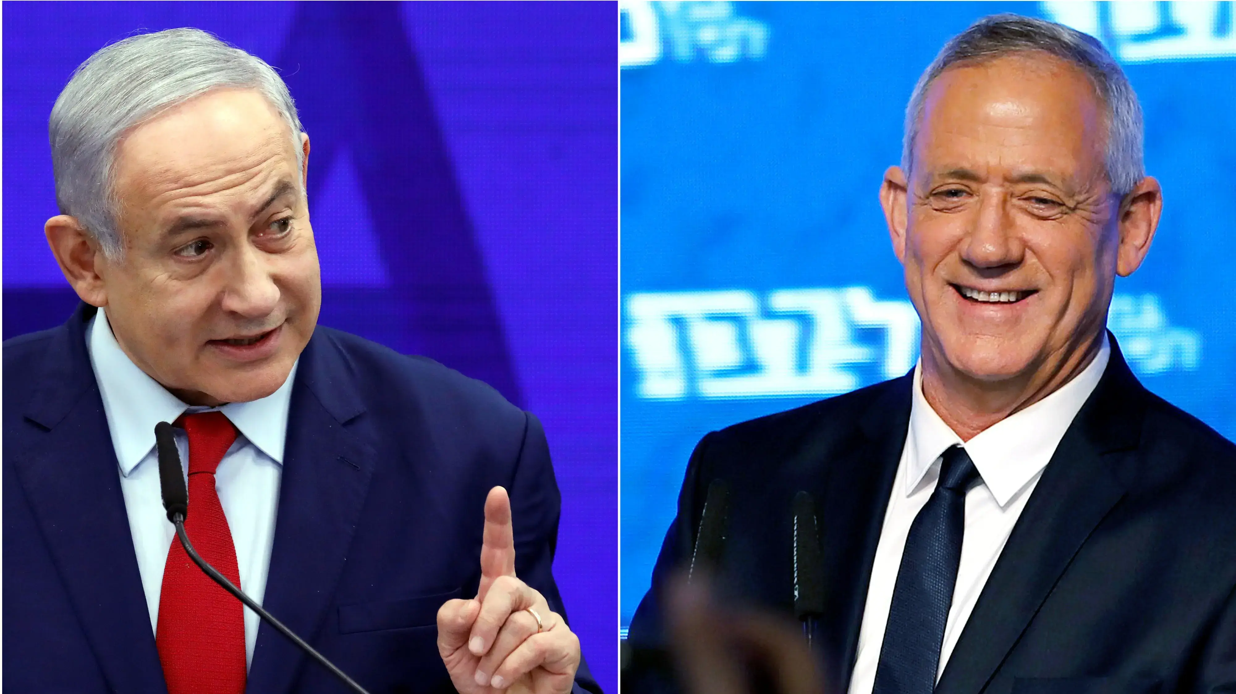 מפוצלת בני גנץ בנימין נתניהו מפוצלת בני גנץ בנימין נתניהו