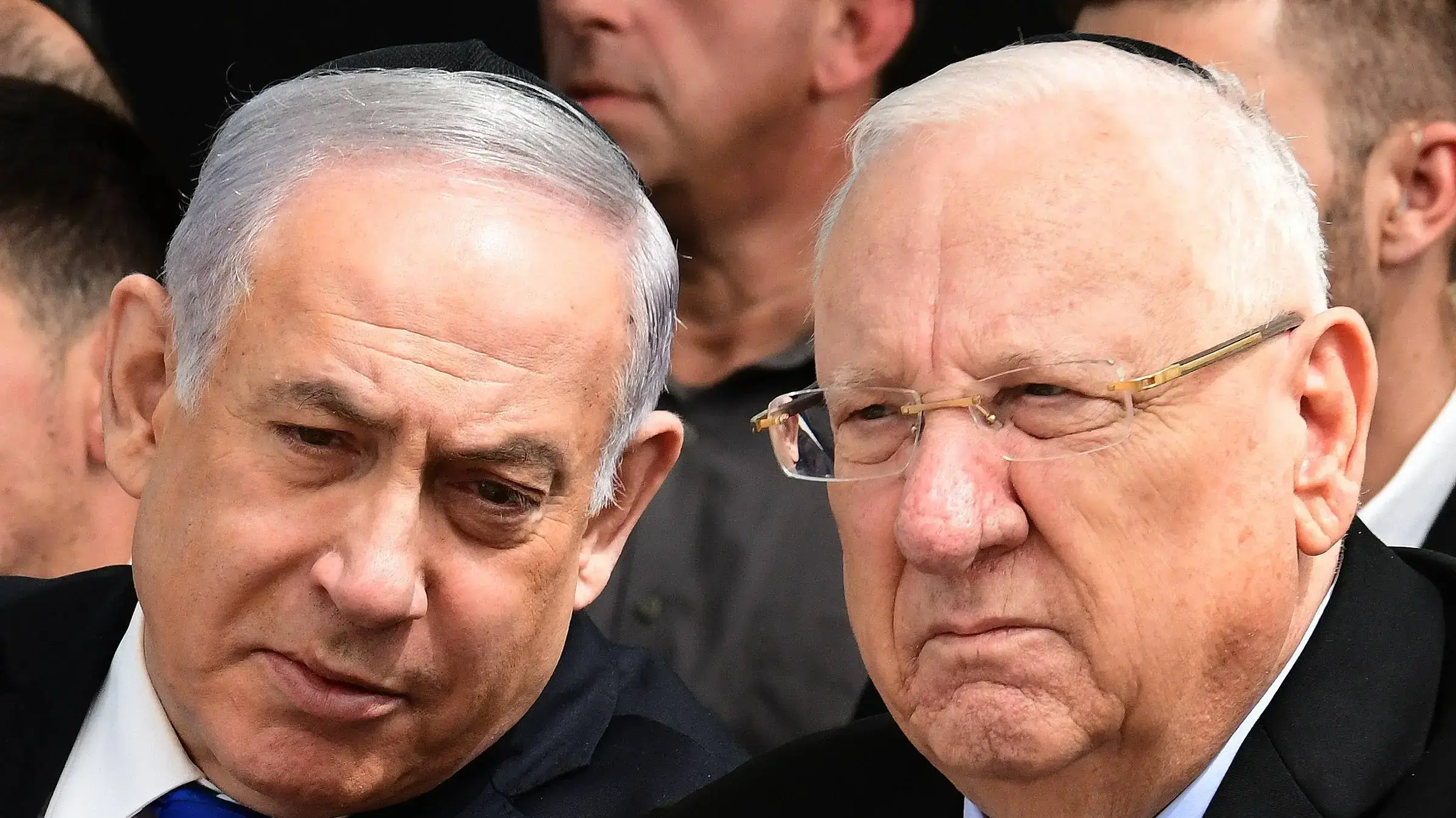 בנימין נתניהו, ראובן ריבלין באזכרה לשמעון פרס, הר הרצל ירושלים, 19.09.19