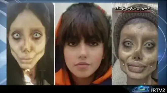 "אנג'לינה ג'ולי" האיראנית בריאיון לטלוויזיה האיראנית, אוקטובר 2019 "אנג'לינה ג'ולי" האיראנית בריאיון לטלוויזיה האיראנית, אוקטובר 2019
