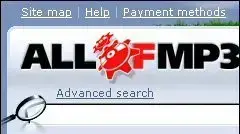 לוגו האתר הרוסי allofmp3 לוגו האתר הרוסי allofmp3