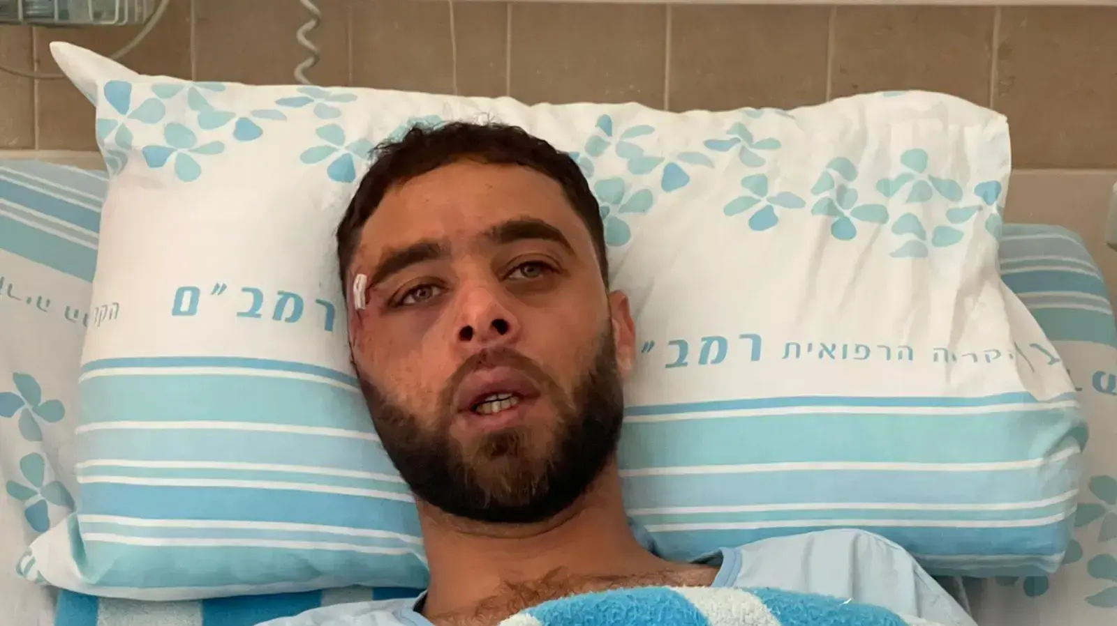 עובאדה סעייד, שהותקף הלילה בבנימינה, במהלך אשפוזו בבי"ח רמב"ם. 28 במאי 2021 עובאדה סעייד, שהותקף הלילה בבנימינה, במהלך אשפוזו בבי"ח רמב"ם. 28 במאי 2021