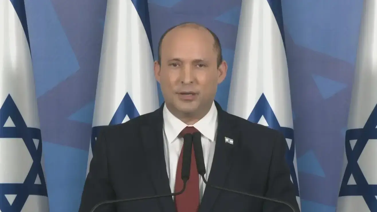 ראש הממשלה נפתלי בנט בהצהרה בקרייה 22 ביולי 2021 ראש הממשלה נפתלי בנט בהצהרה בקרייה 22 ביולי 2021