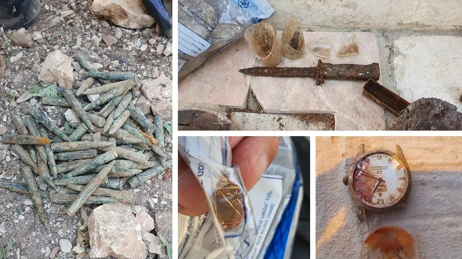 חפצים של שרידי החייל הירדני שנמצאו בחפירות הרכבת הקלה בירושלים 12 באוגוסט 2021 חפצים של שרידי החייל הירדני שנמצאו בחפירות הרכבת הקלה בירושלים 12 באוגוסט 2021