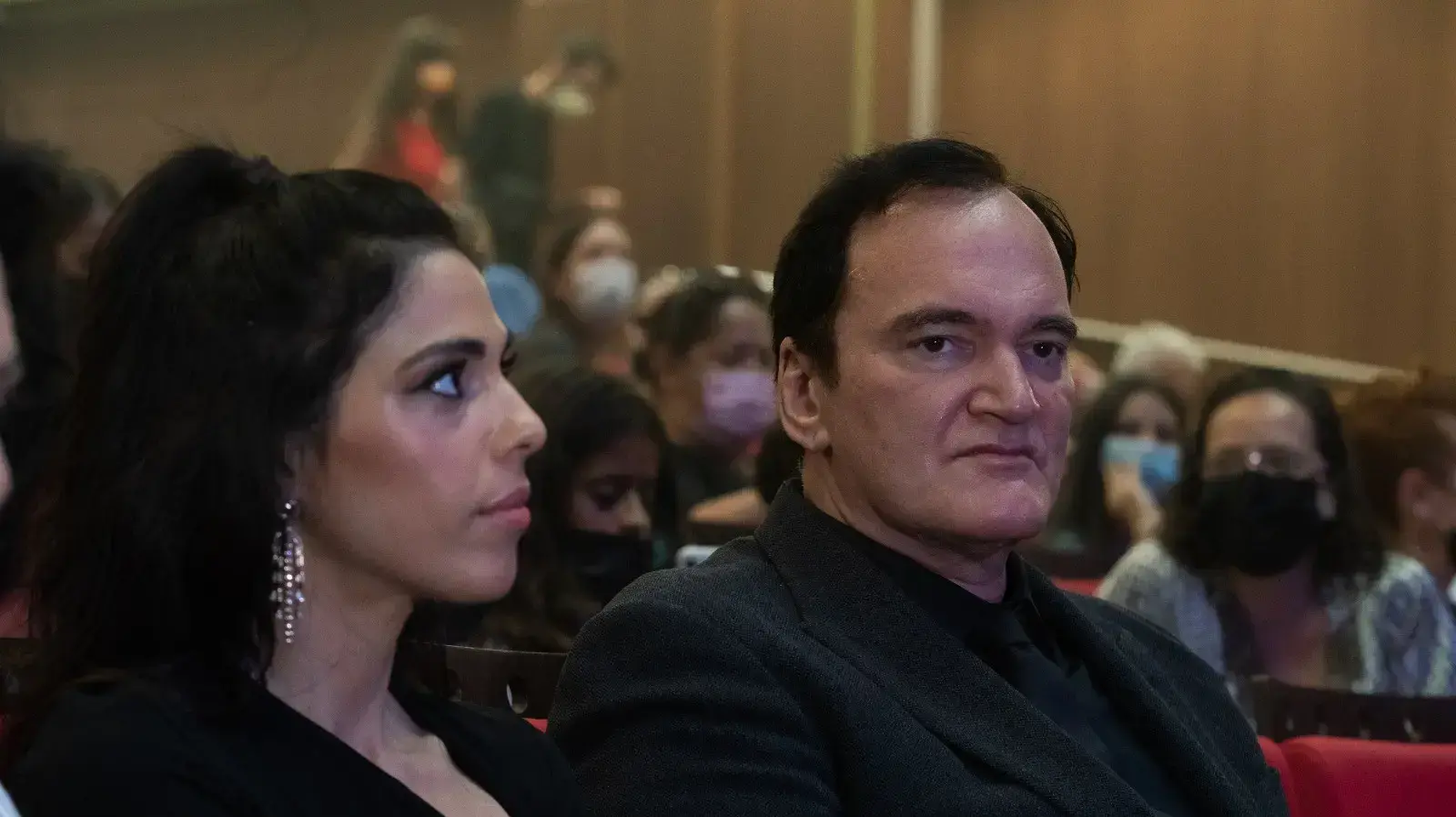 דניאלה פיק וקוונטין טרנטינו בטקס פרסי אקו"ם, שבו זכתה מירית שם אור בפרס מפעל חיים דניאלה פיק וקוונטין טרנטינו בטקס פרסי אקו"ם, שבו זכתה מירית שם אור בפרס מפעל חיים