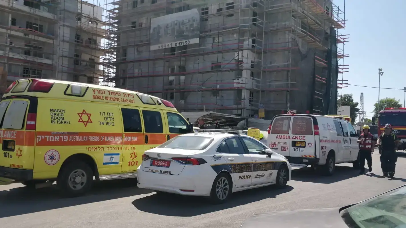 אתר בנייה בקרית אונו בו נהרג פועל. 17 בספטמבר 2021. אתר בנייה בקרית אונו בו נהרג פועל. 17 בספטמבר 2021.