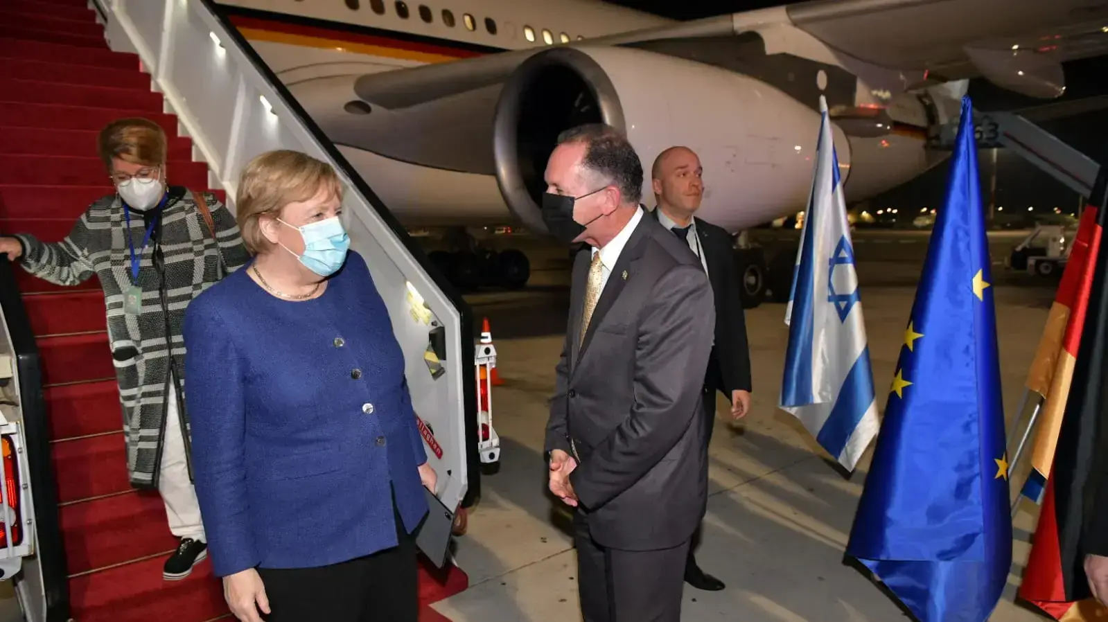 קנצלרית גרמניה אנגלה מרקל בנחיתה בנתב"ג, 9 באוקטובר 2021 קנצלרית גרמניה אנגלה מרקל בנחיתה בנתב"ג, 9 באוקטובר 2021