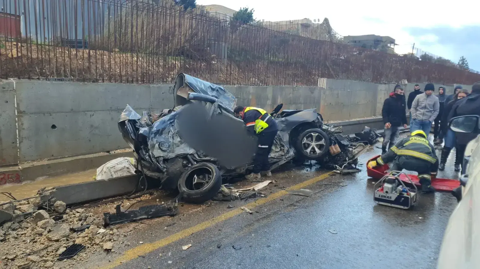 תאונת דרכים בין משאית לרכב סמוך לכרמיאל. 27 בינואר 2022 תאונת דרכים בין משאית לרכב סמוך לכרמיאל. 27 בינואר 2022