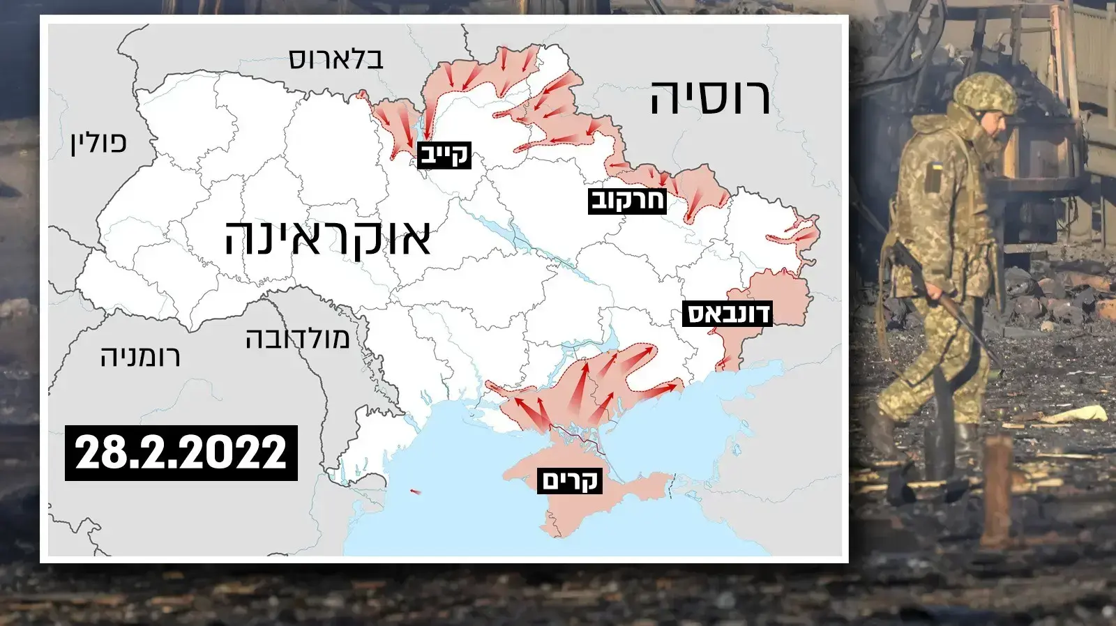 מפת הלחימה באוקראינה 
