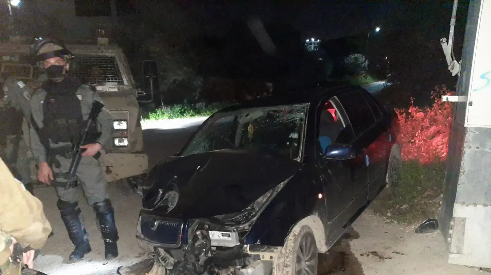 זירת פיגוע הדריסה בשומרון. 7 במרץ 2022 זירת פיגוע הדריסה בשומרון. 7 במרץ 2022