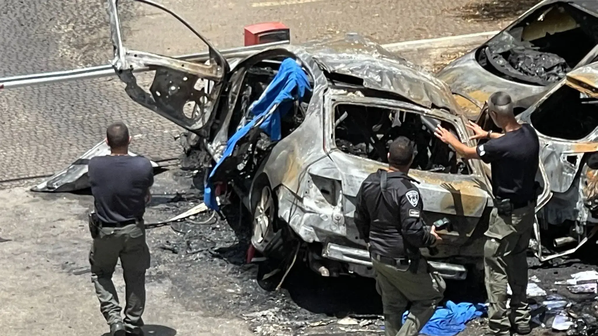 זירת פיצוץ ברכב, זכרון יעקב, 6 ביולי 2022 זירת פיצוץ ברכב, זכרון יעקב, 6 ביולי 2022