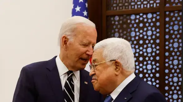 נשיא ארהב ביידן נפגש עם יור הרשות הפלסטינית אבו מאזן 15 ביולי 2022 נשיא ארהב ביידן נפגש עם יור הרשות הפלסטינית אבו מאזן 15 ביולי 2022