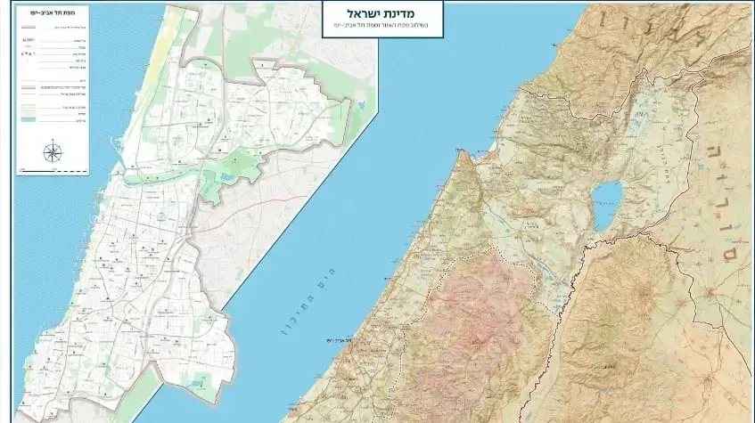מפת ישראל עם גבולות הקו הירוק מפת ישראל עם גבולות הקו הירוק